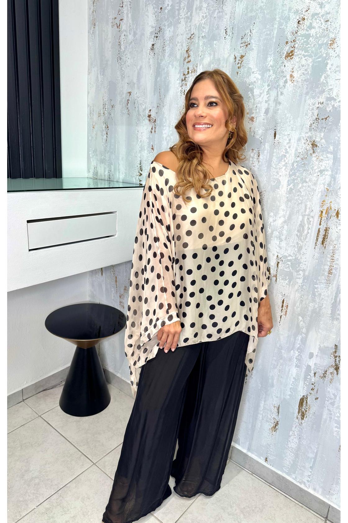 Polka Dot Blouse & Pants Set